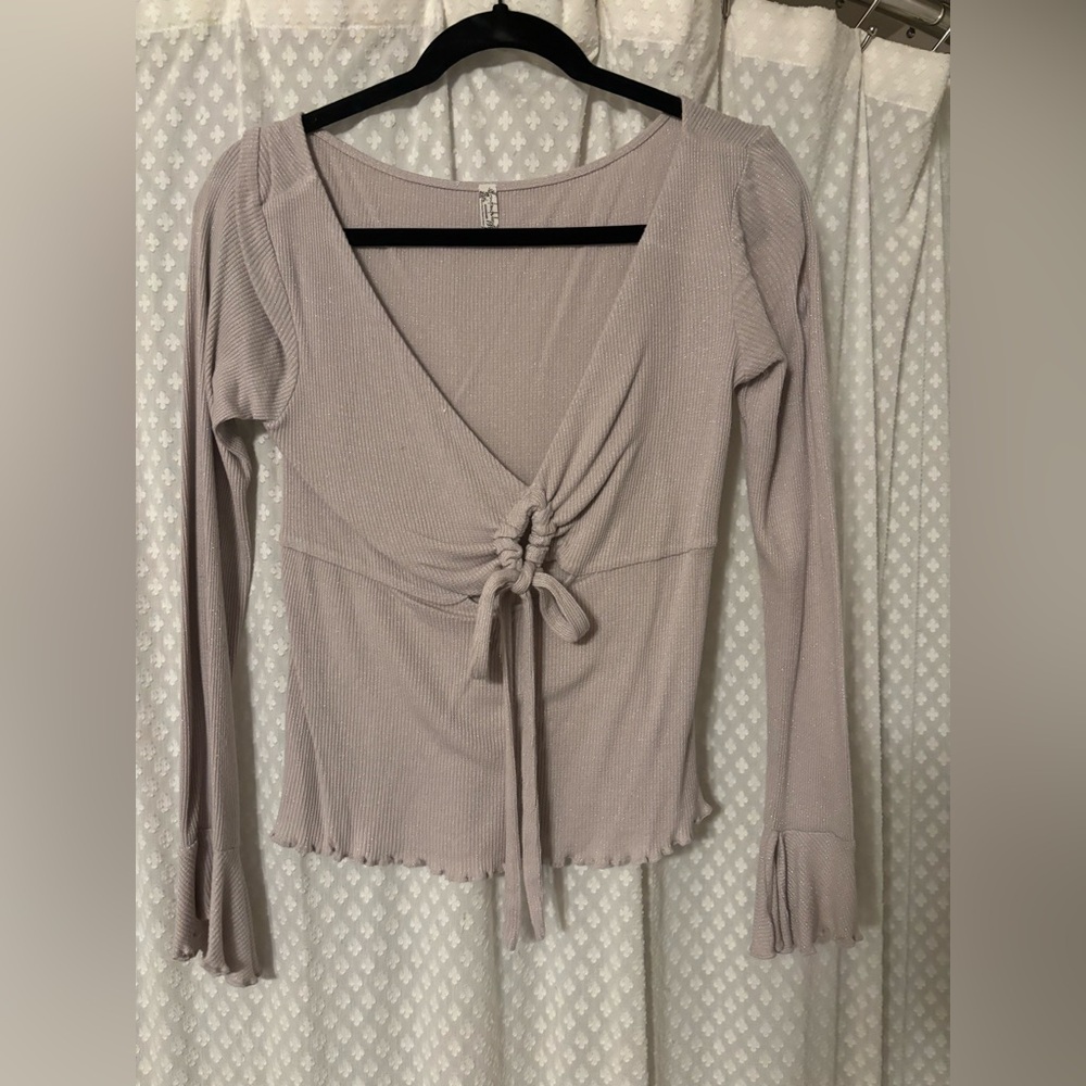 Intimately FP long sleeve top with silver stitching size M